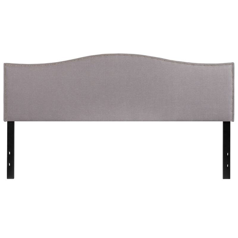 Arched Upholstered Headboard with Nailhead Trim
