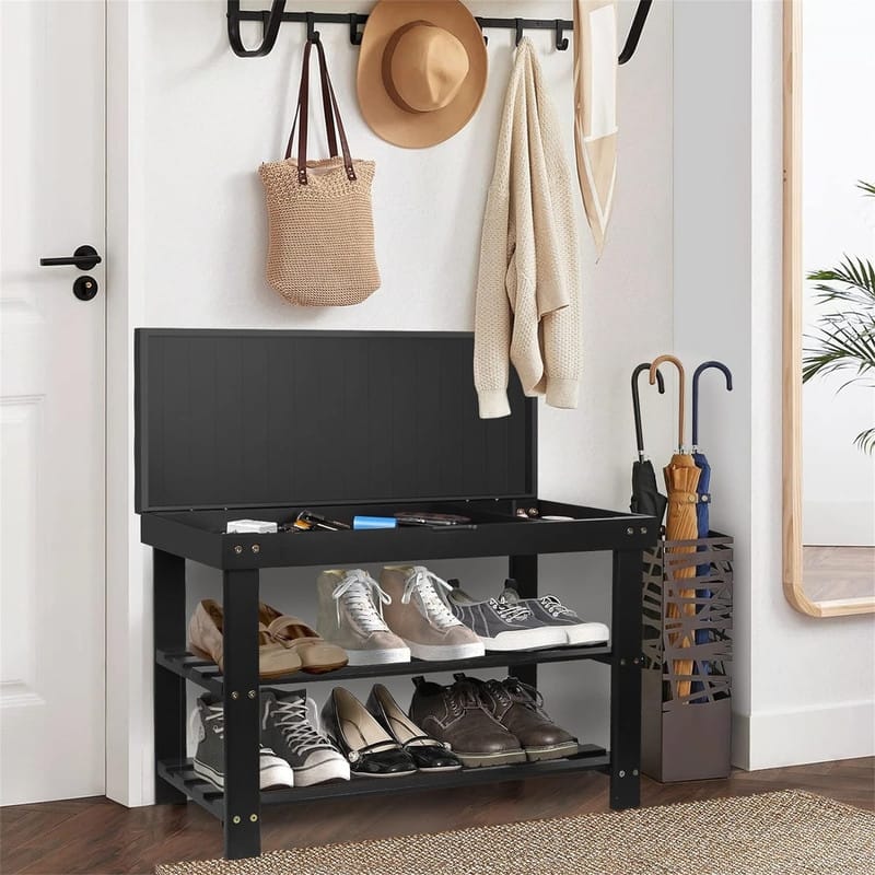 Shoe Rack Bench for Entryway - 18"D x 27.5"W x 11"H