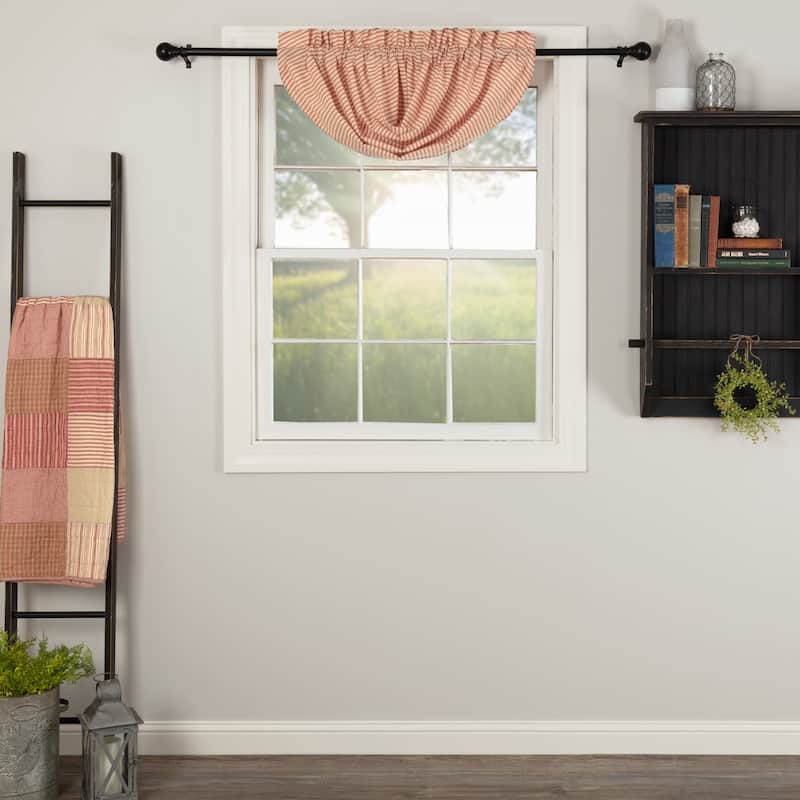 Sawyer Mill Ticking Stripe Balloon Valance - Balloon Valance 60x15 - Balloon Valance 60x15