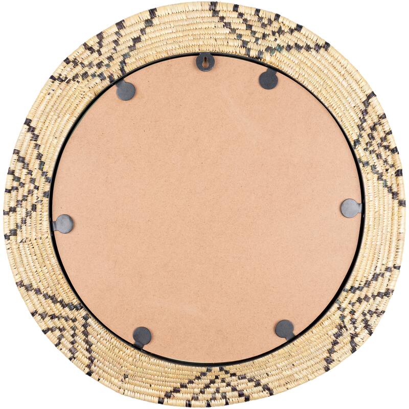 Livabliss Elys Woven Grass Boho Round Mirror