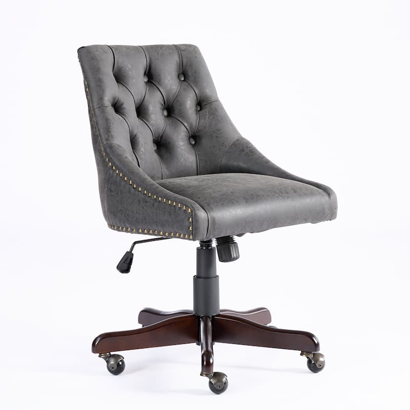 Sheepskin Home Office Chair with Lift, Swivel and Recline Functions