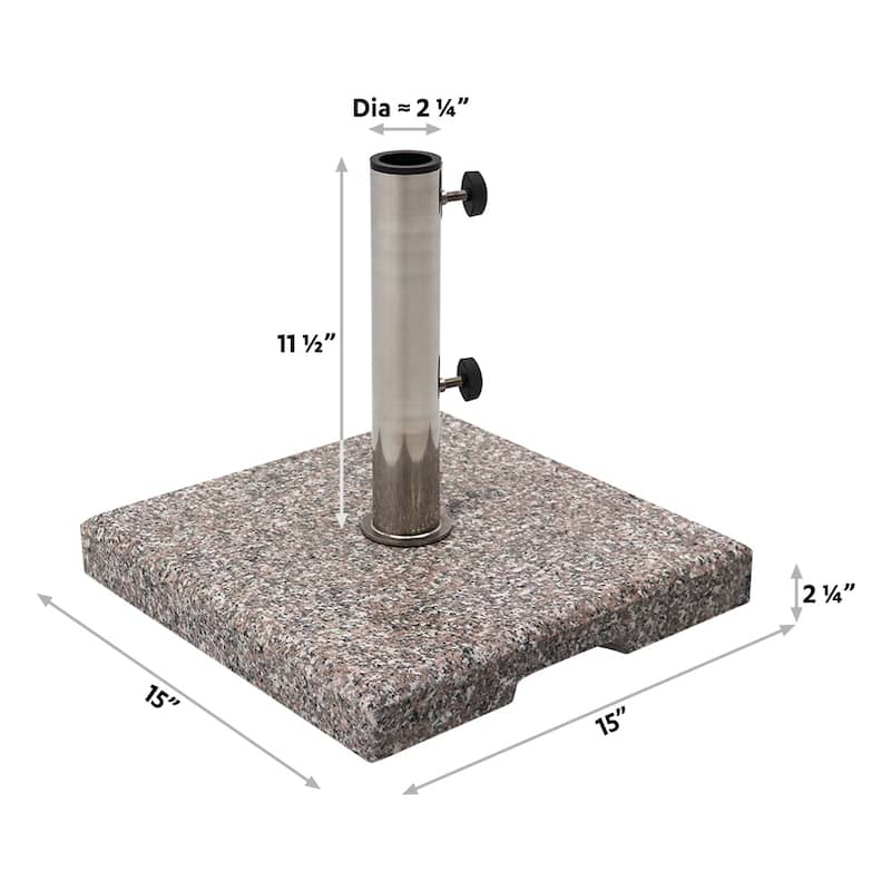 Maypex 42 lbs Square Granite Umbrella Base Grey