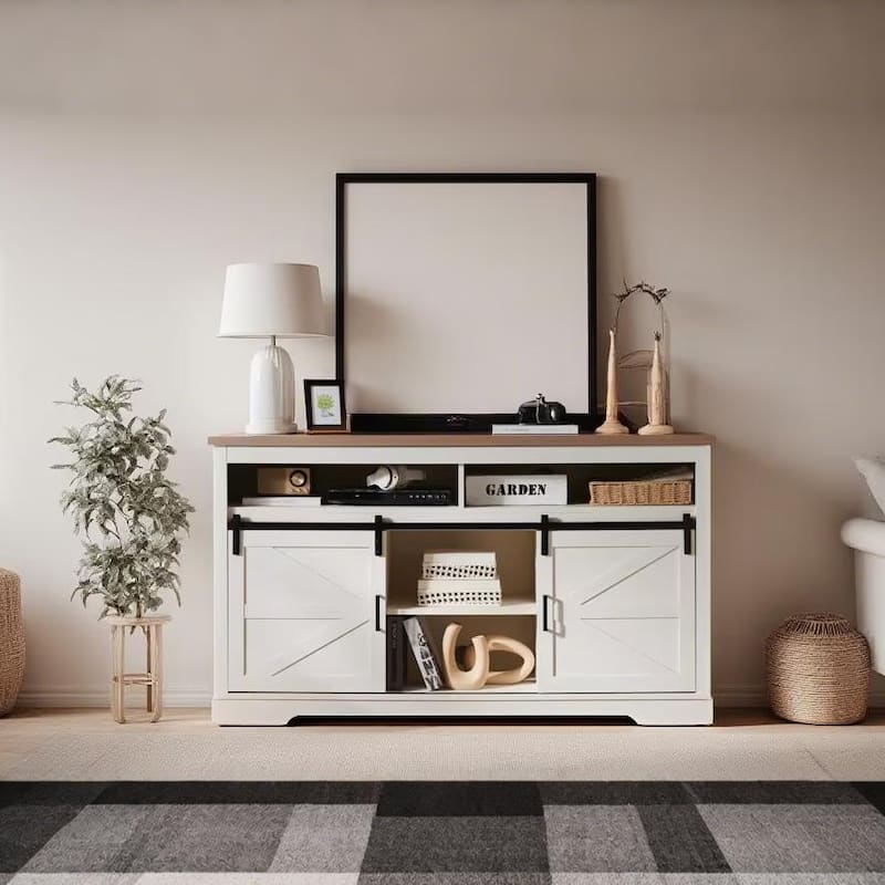 Farmhouse TV Stand for 65+ Inch TV