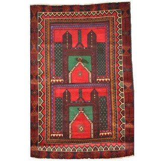 Handmade One-Of-A-Kind Tribal Balouchi Wool Rug (Afghanistan) - 3' x 4 ...