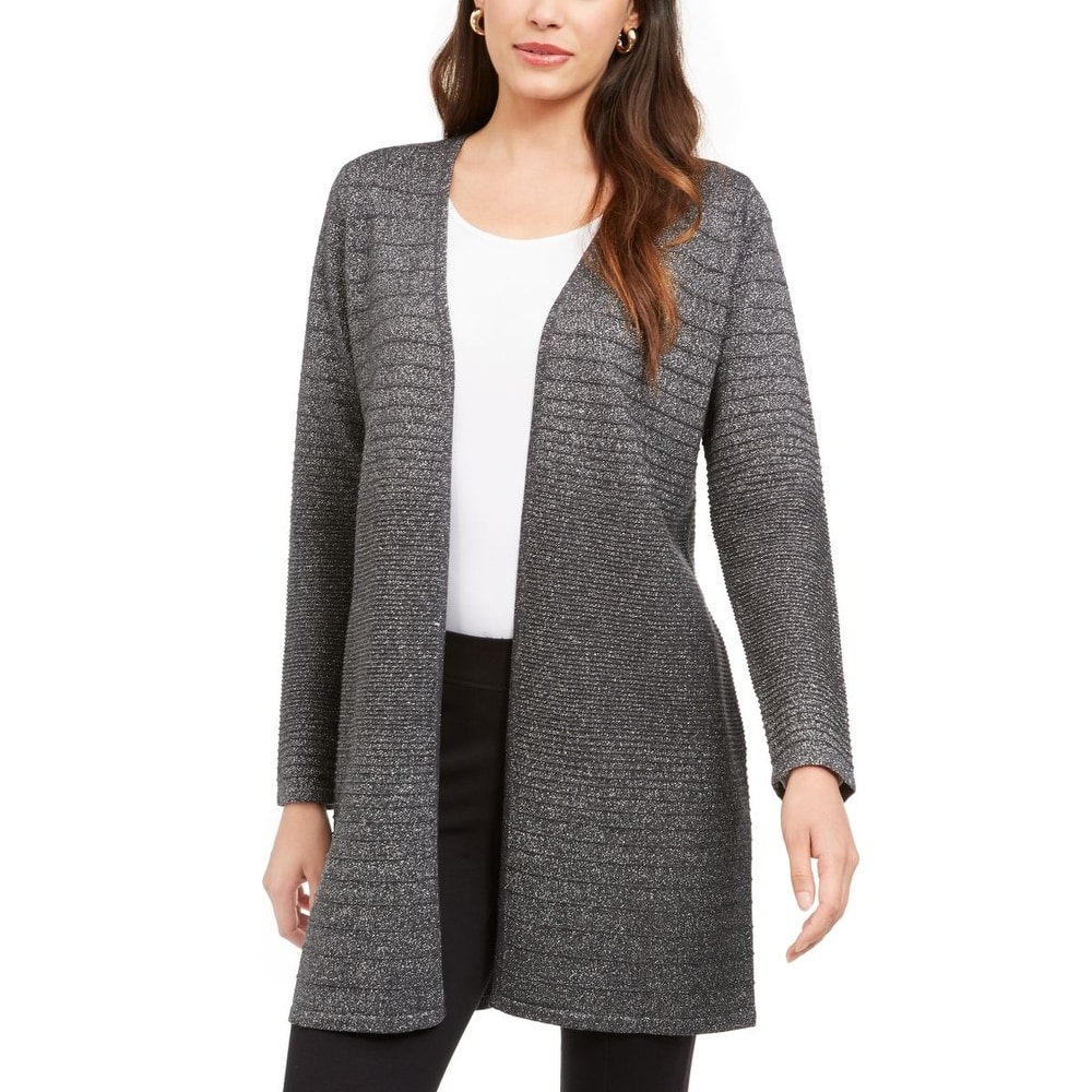 silver cardigan sweater