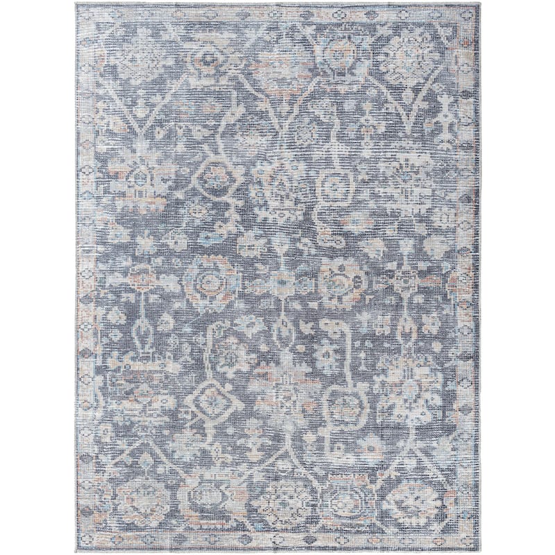 Livabliss x Vivir Eleni Vintage Washable Area Rug - Dusty Blue - 7' 10" x 10'