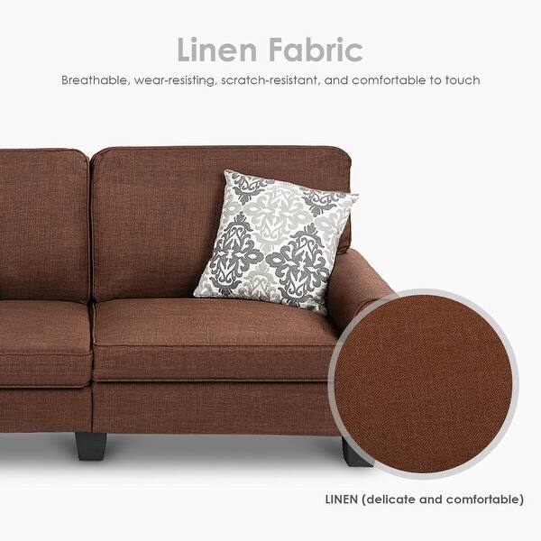 Shop Gymax Sofa Couch Loveseat Fabric Upholstered Curved Armrest