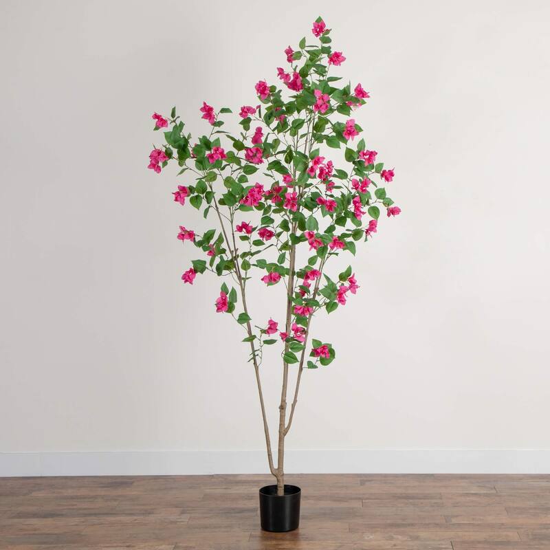 Bougainvillea Artificial Potted Tree - 8' - Pink and Green