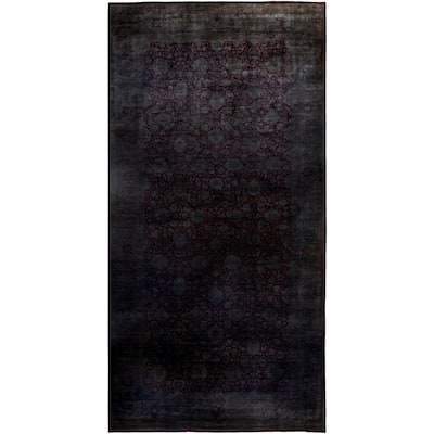 Overdyed One-of-a-Kind Hand-Knotted Area Rug - Gray - 9' 3" x 17' 9"