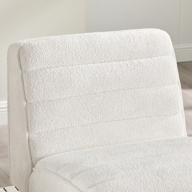 24.4"W Modern Upholstered Armless Accent Chair with Wood Legs