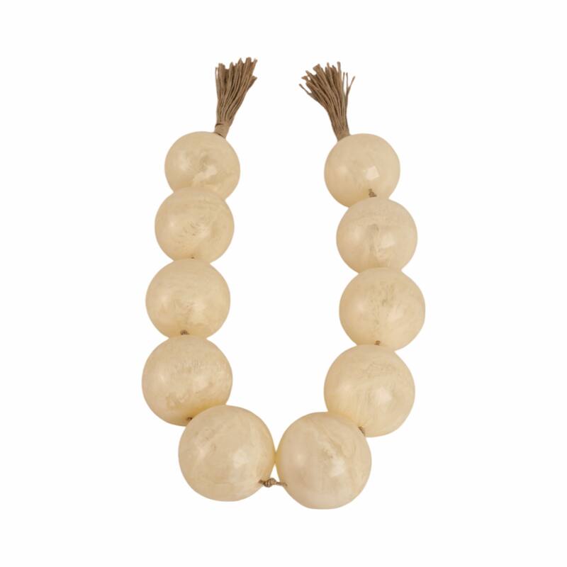 Decorative Swirl Beaded Garland with Tassels - 46"