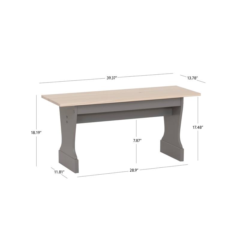 Tobin Trestle Bench Grey Maple - 39.37"W x 13.78"D x 18.19" H
