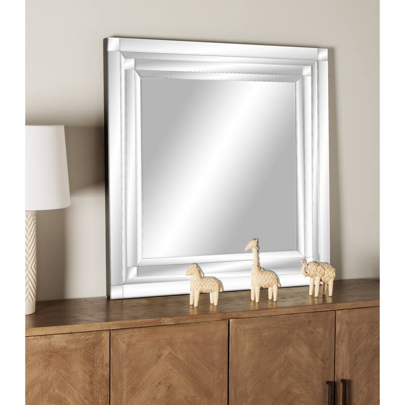 Glass Wall Mirror - Silver - Roche River Decor - 2"W x 39"L x 40"H