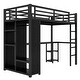 preview thumbnail 32 of 42, Loft Bed with Built-in Wardrobe, Desk, and Storage Shelves, Space-Saving Design