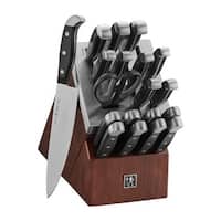 Oster Huxford 14 Piece Stainless Steel Cutlery Set with Wooden Block -  Triple Riveted Handles, Full Tang, Brown Finish in the Cutlery department  at