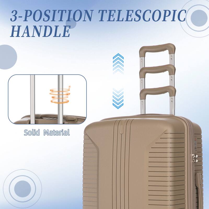 20"/24"/28" 3 pcs/set in PP Spinner Wheel Luggage, Carry on Suitcase, Matching Color, Combination Lock