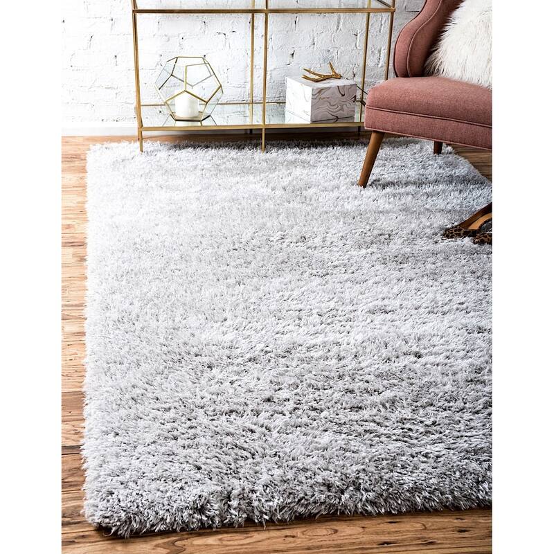 Shag Pling Collection Area Rug - 10'x14' - Silver Screen