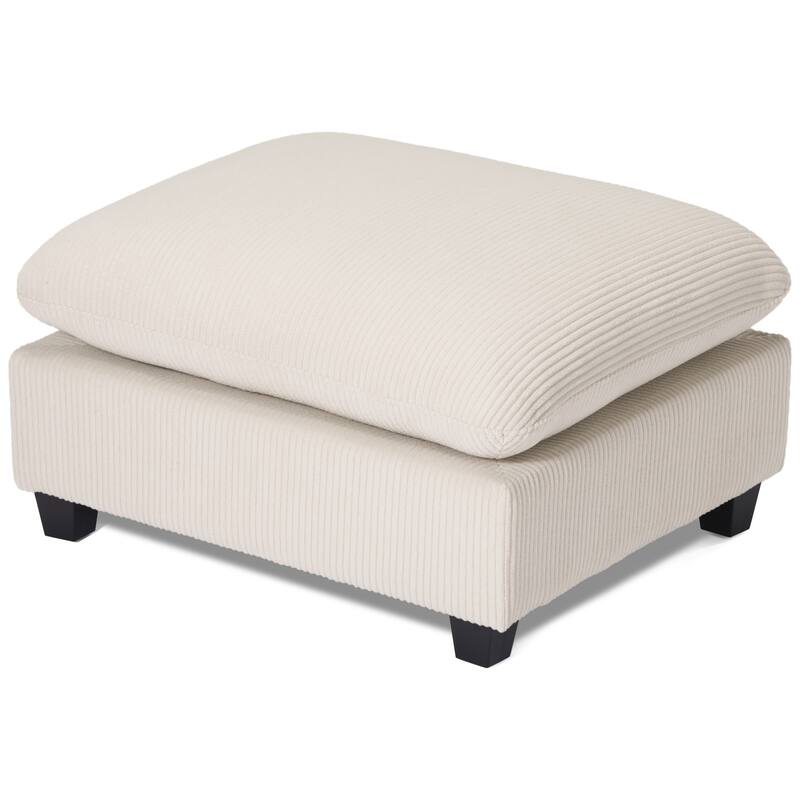Hamilton Corduroy Upholstered Single Sofa Chair with Ottoman