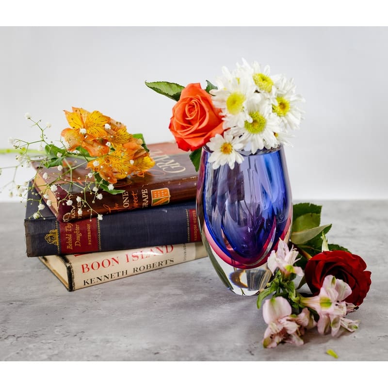 Essence Murano Style Art Glass Violet 6" Vase