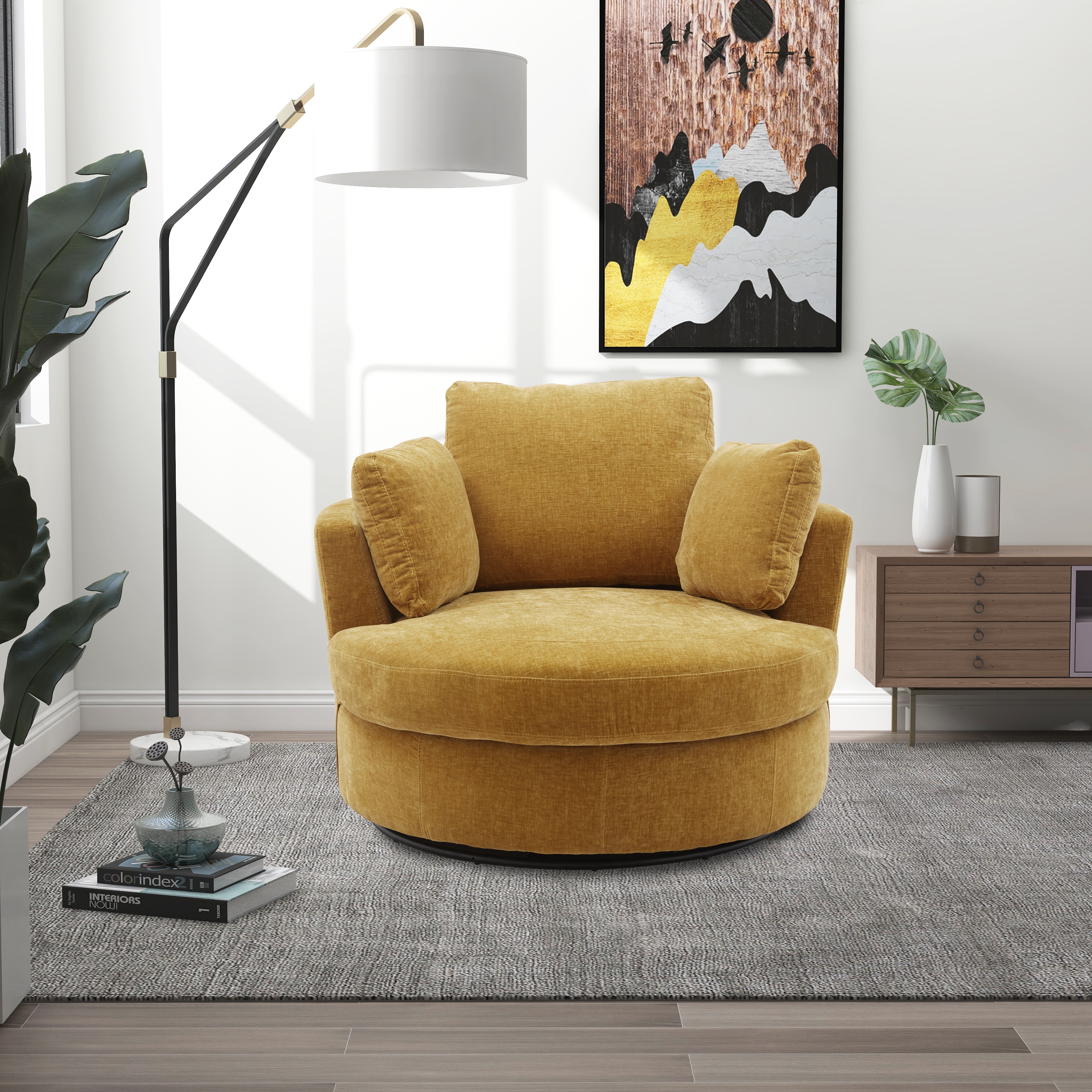 Round best sale spinning sofa