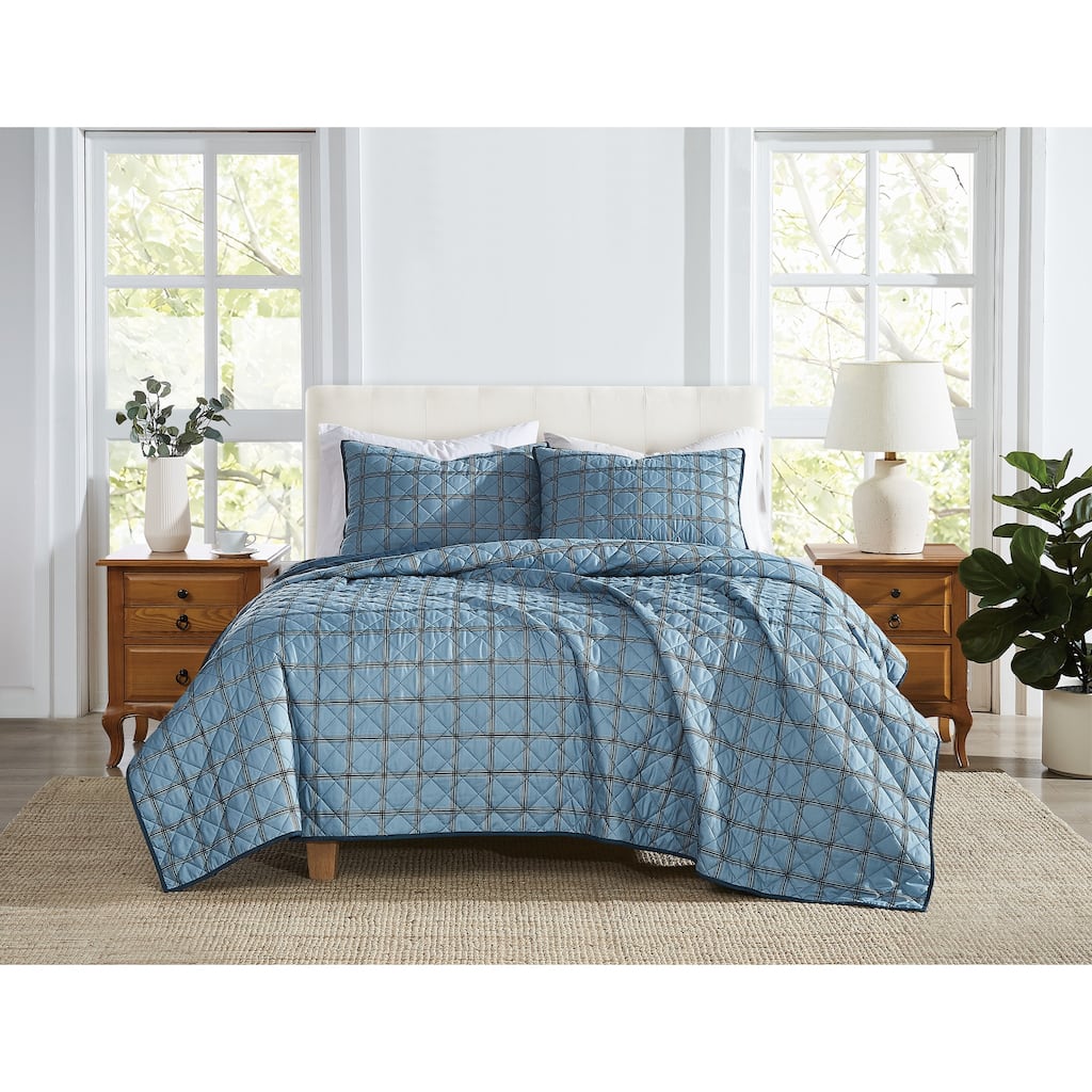 Cannon Luka Grid 3 Piece Quilt Set