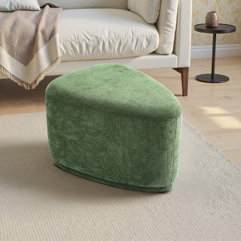 Modern Triangular Upholstered Accent Ottoman