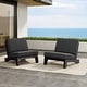 preview thumbnail 120 of 136, Outdoor Teak Wood Waterproof Armless Chair Loveseat with Cushions