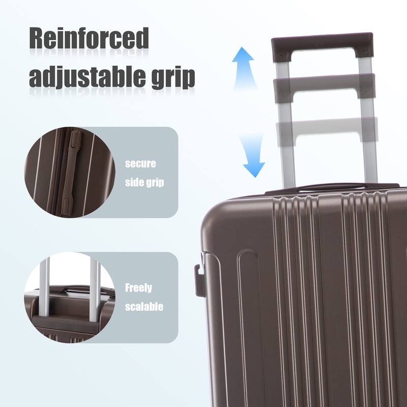 3 PCS in ABS Spinner Wheel Luggage, Carry on Suitcase, TSA Combination Lock