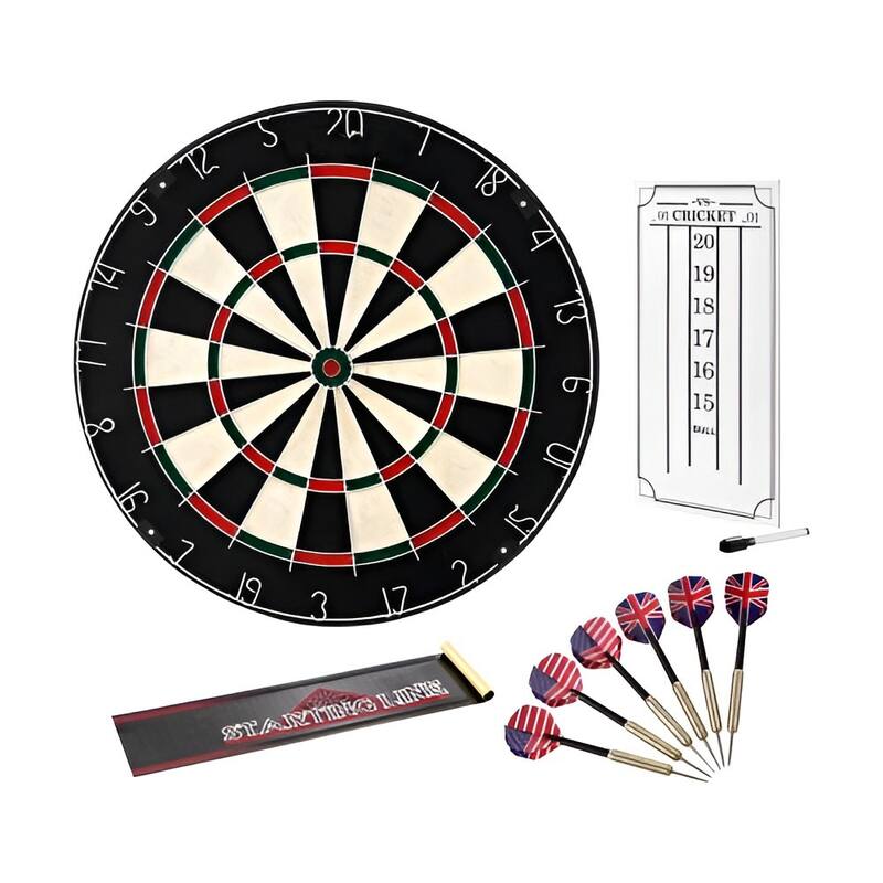 Professional Self-Healing Sisal Dartboard Set Rotatable Number Ring & Live Scoring Kit - 17.76 x 1.57 in