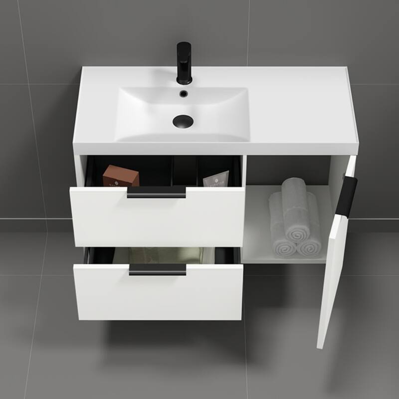 Nameeks Lisbon-3619-W Lisbon 36" Wall Mounted Single Basin Vanity Set