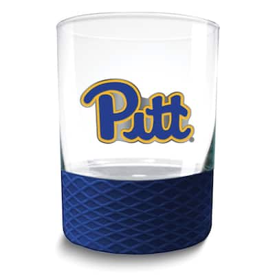 Collegiate University of Pittsburgh Commissioner 14 Oz. Rocks Glass with Silicone Base