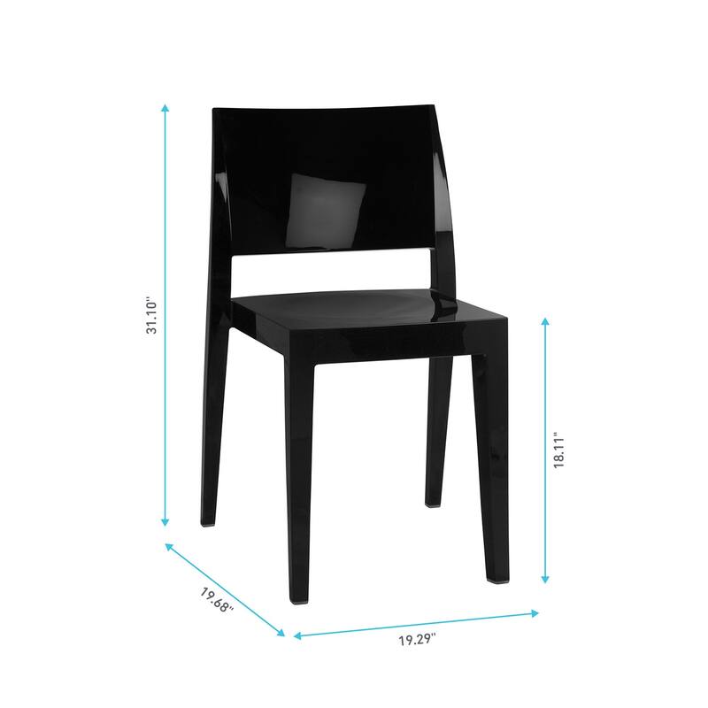 WRGHOME Modern Stacking Patio Dining Side Chair Indoor/Outdoor (Set of 2) - 31.10'' H X 19.29'' W X 19.68'' D