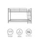 preview thumbnail 4 of 17, Avenue Greene Eliza Small Space Twin over Twin Metal Bunk Bed