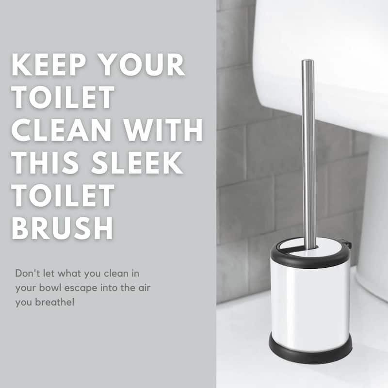 ToiletTree Products Deluxe Toilet Brush with Lid, White - 11.2 x 4.8 x 4.8
