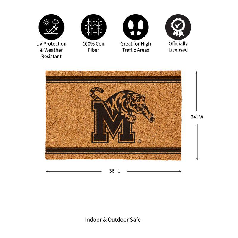 University of Memphis Monochrome Indoor/Outdoor Coir Door Mat