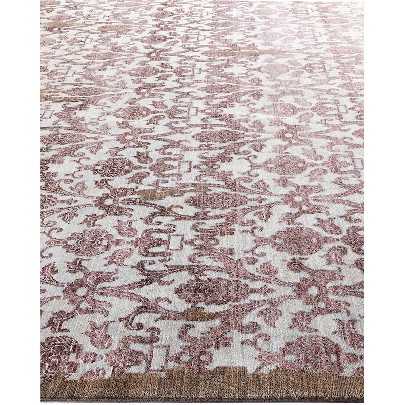 Ikat One-of-a-Kind Hand-Knotted Area Rug, Brown - 9' 1" x 12' 1"