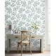 preview thumbnail 2 of 5, Hydrangea Blue and White Peel and Stick Wallpaper