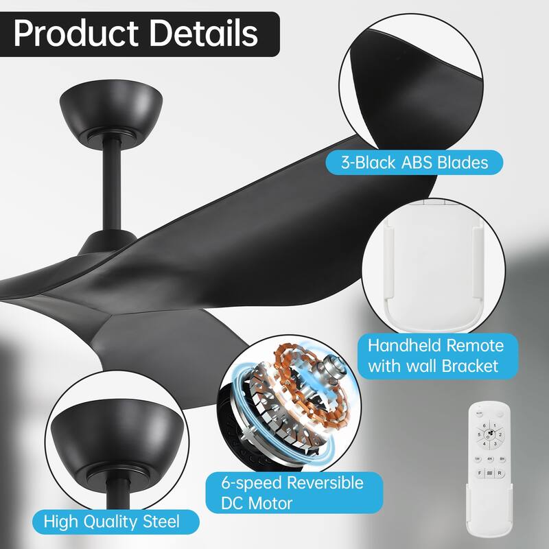 Sofucor 38"/52" Farmhouse Style Wood Walnut / ABS Blades Ceiling Fan With Lights and Remote Control, Dimmable LED Optional