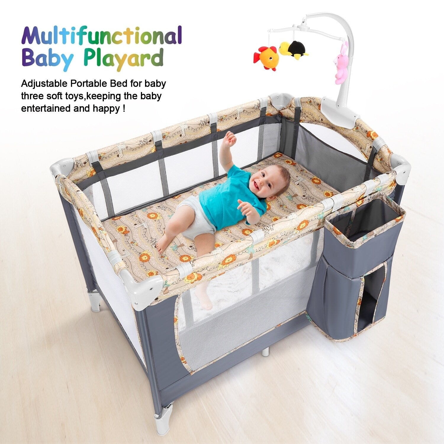 Playpen Crib Bumper With Solid Headboard In Baby Playpen Foldable