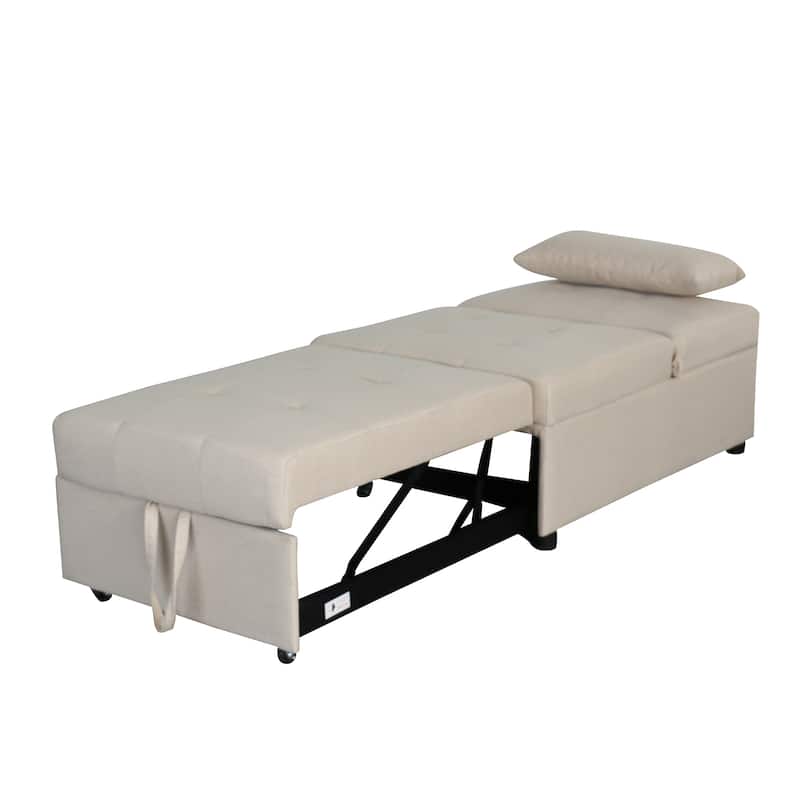 Multi-Functional Folding Ottoman Sofa Bed with Converts to Lounge Chair and Single Bed (264lb Capacity)