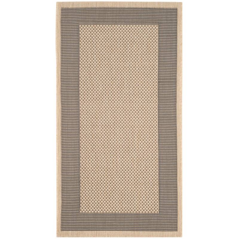 SAFAVIEH Courtyard Gwenneth Indoor/Outdoor Waterproof Patio Backyard Rug - 2' x 3'7" - Grey/Cream