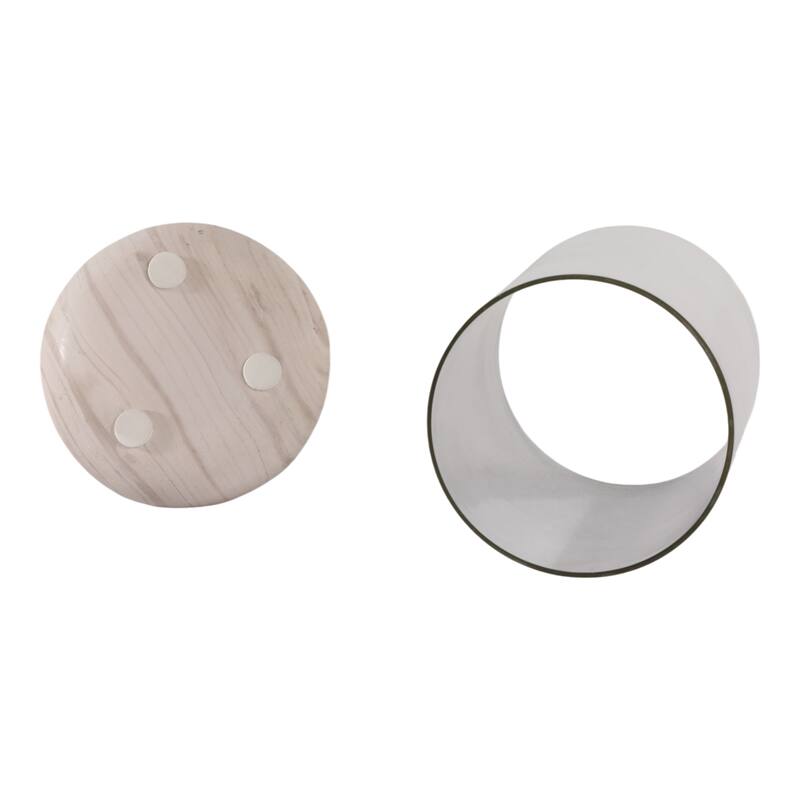 Marble Glass Hurricane Lantern Valencia Style Home Decor - 10" Ivory - 6" x 6" x 9.75"