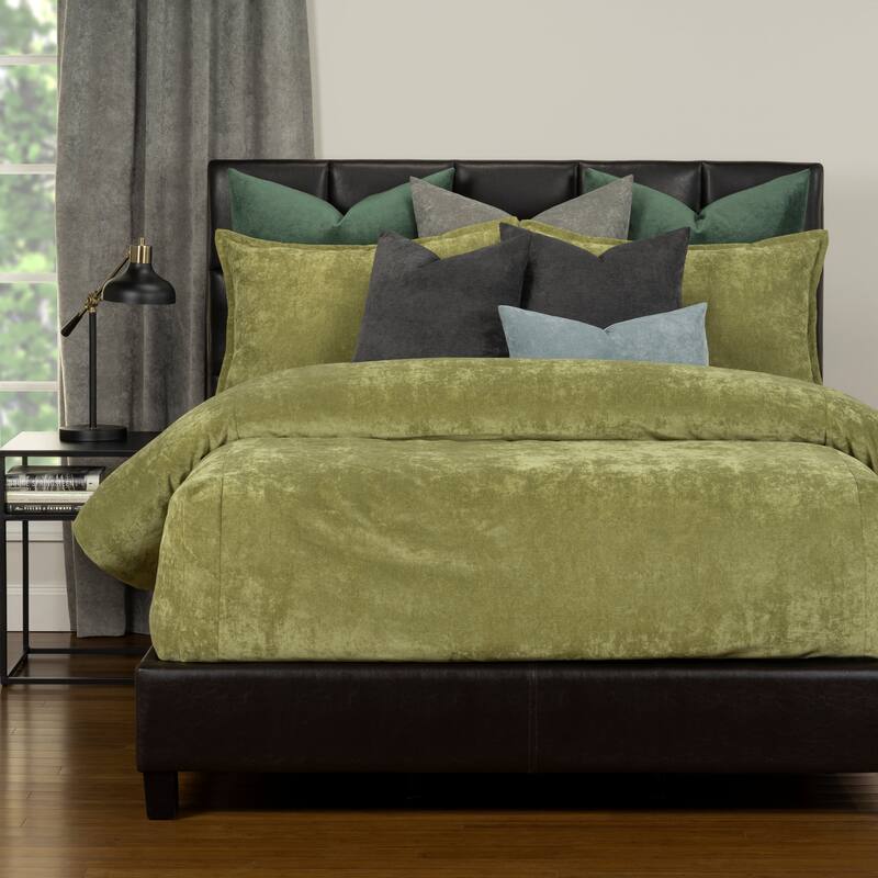 Mixology Padma 9 Piece Bed Cap Comforter Set with Sewn Corners - Olive - Full
