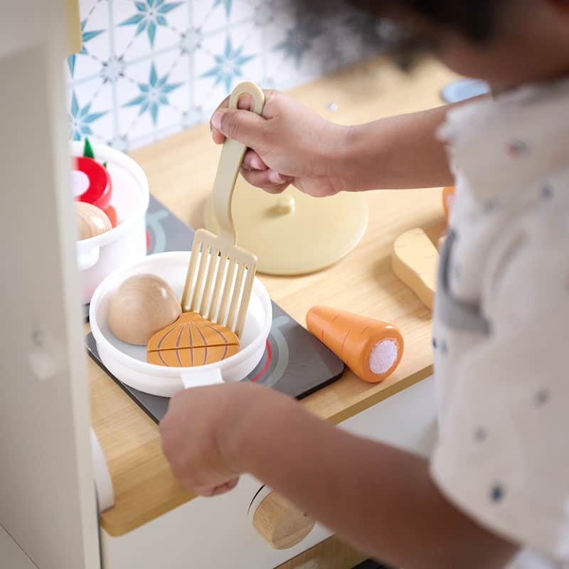 Teamson Kids Little Chef Morocco Play Kitchen & Accessories, White/Natural
