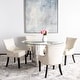 preview thumbnail 24 of 30, SAFAVIEH Lotus Nailhead Leather Dining Chair Set of 2, Transitional - 21.7" x 25.2" x 34.6"