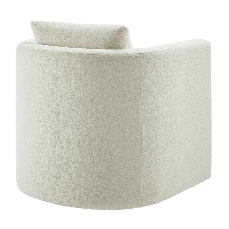 Sutton Ivory Performance Fabric Swivel Barrel Chair