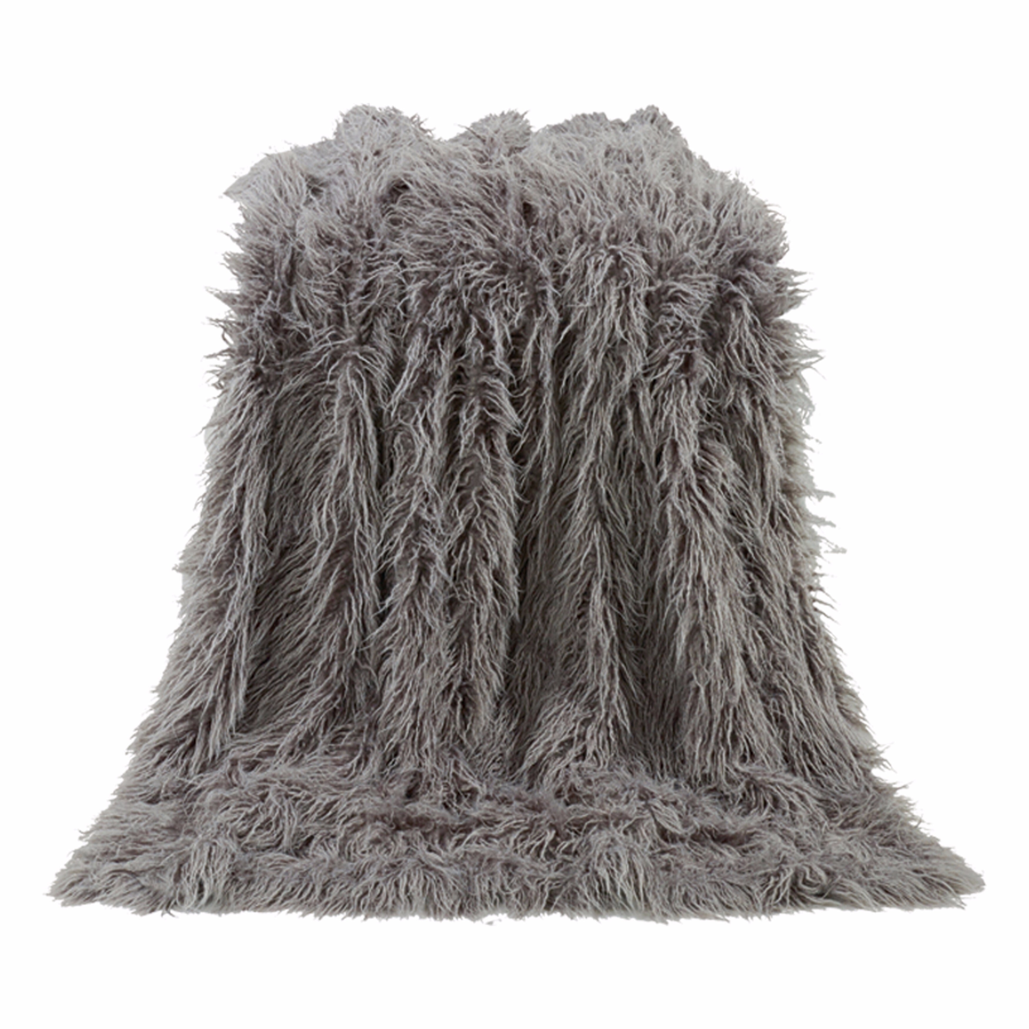 HiEnd Accents Mongolian Faux Fur Throw Blanket, 50"x60"