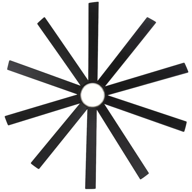 75"/80" Modern Matte Black Ceiling Fan with LED Light and Remote(8/10 Blades)