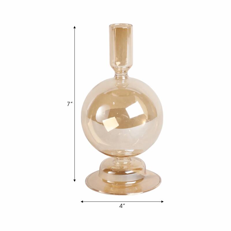 Modern Candle Holder with Round Bubble Sculptural Base - 4" x 4" x 7"