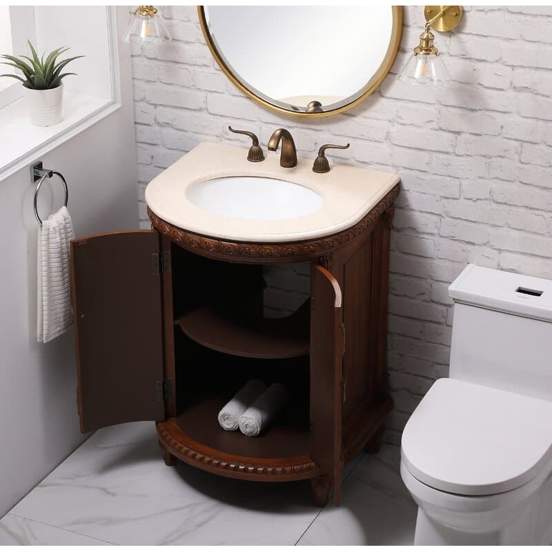 25" Single Bathroom Vanity Set - 25"L x 21.5"D x 35"H